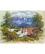 The Creative Circle Needlepainting Embroidery Kit 1663 Lake Geese Duck 1986 - £16.89 GBP