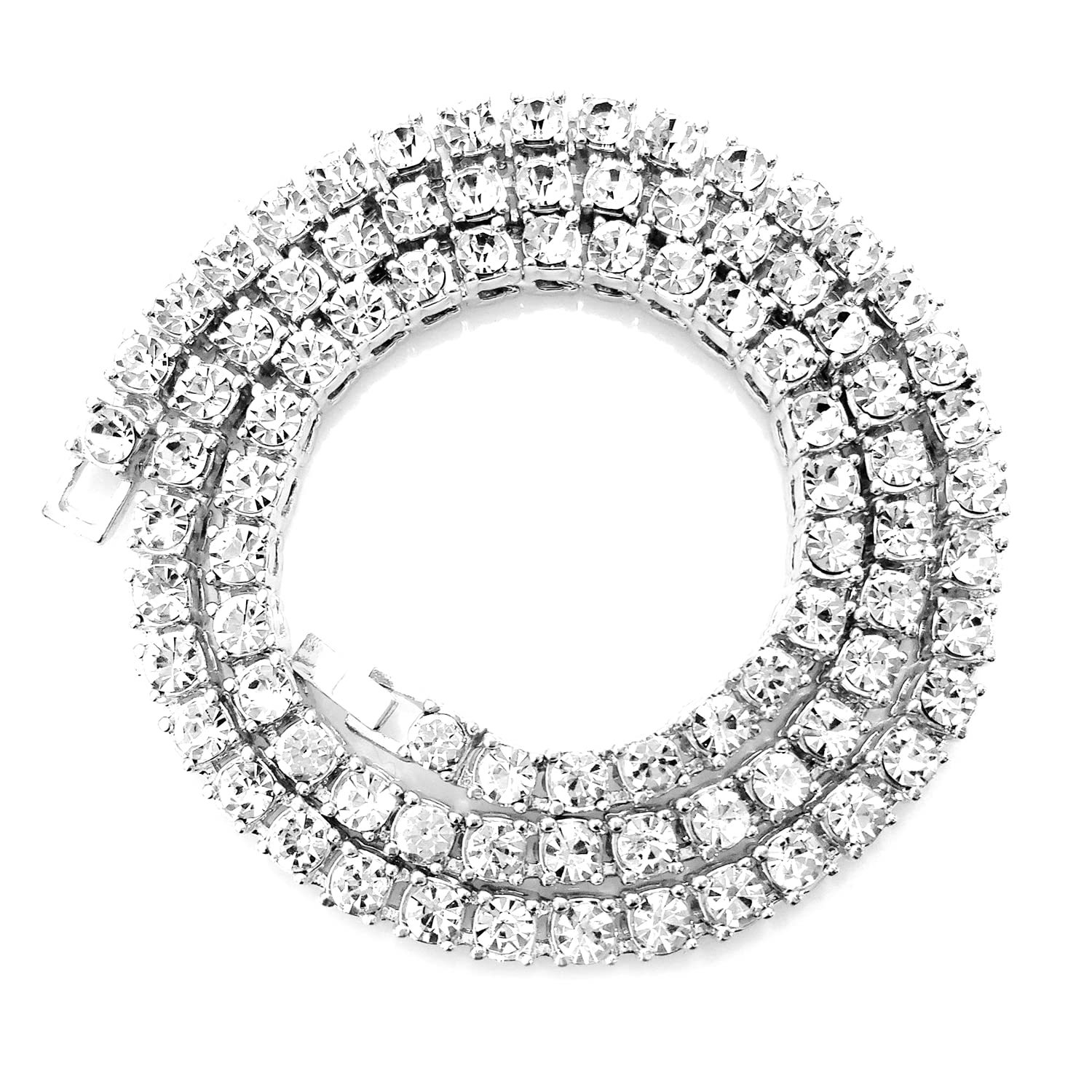 HH BLING EMPIRE Gold Silver Iced Out Diamond Tennis Chain Necklace for Men Wome