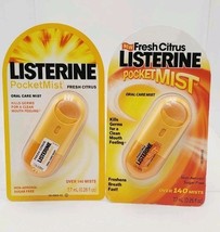 Lot Of 2 Listerine Pocketmist FRESH CITRUS Oral Care Mist 140 Mists 2005... - $36.65