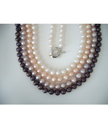 18’’- 7mm Cultured Freshwater Pearl Necklace Various Color Choices - $84.00