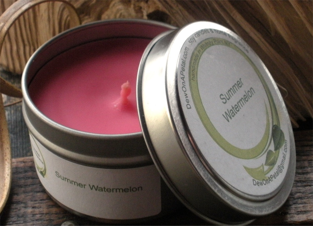 Watermelon Scented Soy Candle Travel Tin 6 oz - $8.00