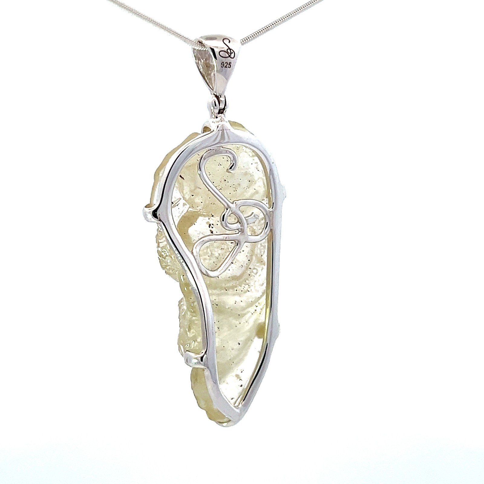 Stones Desire Carved Libyan Desert Tektite Crystal Pendant Necklace (22") Item image 4