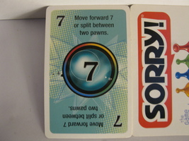 2003 Sorry Board Game Piece: Card - Move Forward 7 - £0.78 GBP