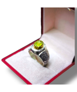 Handmade silver 925 ring crowned with aquamarine gemstone خاتم متوج حجر ... - £135.10 GBP