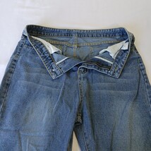 High Rise Women's Blue Cotton Blend Front Leg Frayed Denim Jeans Size XL (32×24) image 10