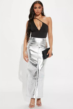 Stylish Trendy Women&#39;s Silver Skirt Handmade Pure Lambskin Leather Party... - $122.02+