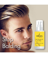VIRGIN FOR MEN HAIR GROWTH OIL STOPS HAIR THINNING STOP BALDING ANTI DAN... - $38.81 CAD