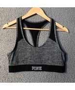 Victoria Secret Ultimate Sports Bra Large Unlined Gray Black Racerback W... - $12.62