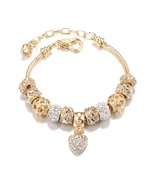 Snake Chain Love Heart Charm Bracelet for Women - £10.93 GBP