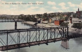Kansas City Kansas KS From Intercity Viaduct 1912 Nevada MO Postcard E05 - £6.24 GBP