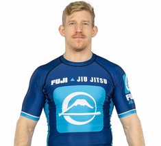 Fuji MMA BJJ Jiu Jitsu ShortSleeve Short Sleeve LS Rashguard - Blue - £39.38 GBP