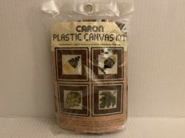 Caron Wine & Grapes Coasters Set of 4 FashionEase Plastic Canvas Kit - $19.79