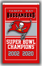 Tampa Bay Buccaneers Football Team Flag 90x150cm 3x5ft Super Champions banner - £11.63 GBP