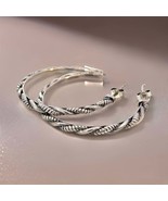 John Hardy Estate &quot;Jai&quot; Hoop Earrings 1.75&quot; Silver JH105 - €253,41 EUR