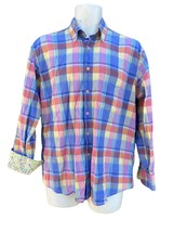 Alan Flusser Long Sleeve Button Up Flip Cuff Shirt Mens Size M Medium cotton - £15.81 GBP