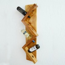 Unique ZigZag Wall Mounted Wine Rack 8 Bottles Holder Storage Display Ho... - £35.46 GBP