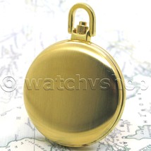 GOLD Brass Antique Pocket Watch Mens Fashion Steampunk Fob Chain Gift Box P119 - £18.10 GBP