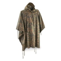 Mil-Tec Woodland Camo Ripstop Poncho Multi-Purpose Wetness Protection DW... - $50.72