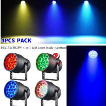 4PC 19x15W LED Par Zoom Light RGBW 4IN1 For DJ Party Wedding DMX Stage L... - $619.00