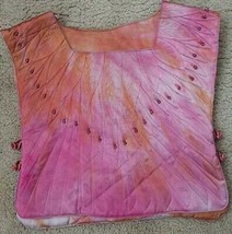 Vintage Satin Vest Bodice Shirt by Ellen Hand Dyed Artisan Made Elegant Size S - £40.67 GBP