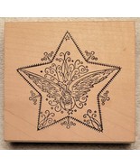 Angel Star Christmas Rubber Stamp, Paper Parachute, 3.5" X 3.25" - NEW - $7.95