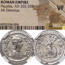 PLAUTILLA wife of Caracalla. VENUS &amp; Cupid. NGC VF. Roman Empire Denariu... - $198.55