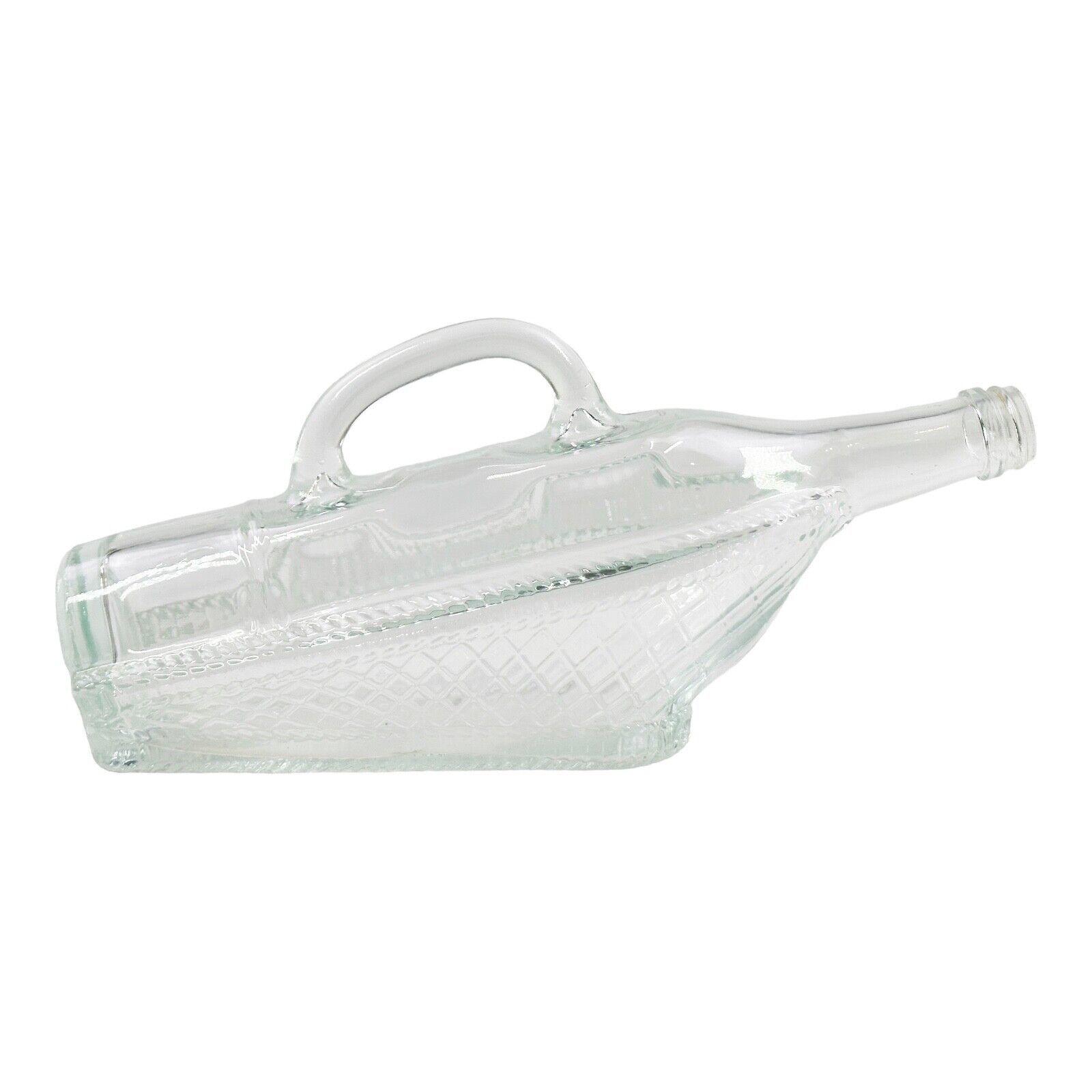 Primary image for Vintage 1965 London White Dinner Wine Empty Bottle in a Basket with Handle EUC