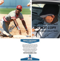 Eric Davis signed Cincinnati Reds baseball 8x10 photo proof Beckett COA auto. - £77.89 GBP