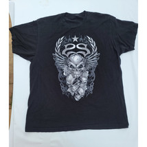 Stone Sour T-Shirt 2018 Tour Skull &amp; Wings Crew Neck Short Sleeve Size X... - $38.06 CAD