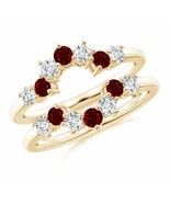 ANGARA Ruby and Diamond Sunburst Ring Wrap for Women, Girls in 14K Solid... - £2,043.73 GBP