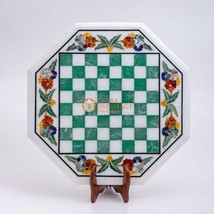 Marble White Handmade Chess Set With Counter Top Multi Stone Inlaid Arts Decor - £545.14 GBP
