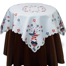 Creative Linens 4Th of July Holiday Patriotic Tablecloth 33&quot; Square Topp... - $29.91