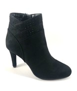 Rialto Camero Black Suede Round Toe Dressy Ankle Booties Size 9.5 - £26.98 GBP