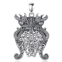 925 Sterling Silver Viking Raven Celtic Knot Necklace for Men Vintage Nordic Odi - £28.22 GBP