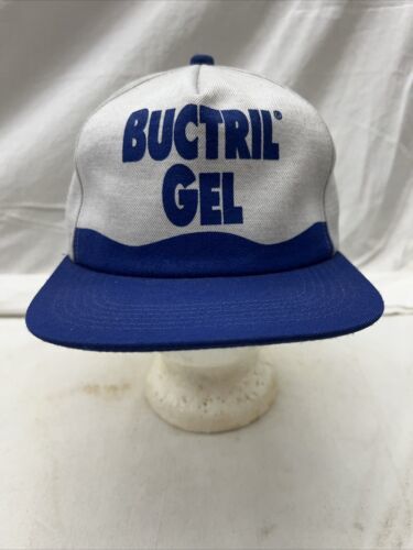 trucker hat baseball cap Vintage Cloth SnapBack Nitrile Gel Blue Nice Cool - $39.99