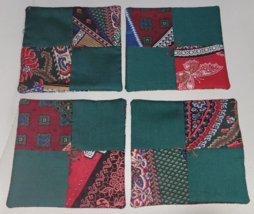 Set of 4 All Occasion Fabric Coasters Quilt Design Room Decorator Quilt Room - £11.91 GBP