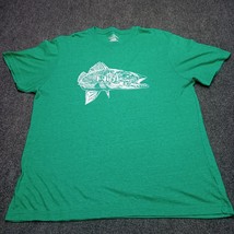 HUK Performance Fishing Shirt Adult Large Green Walleye Graphic Logo Tee Crew - £18.44 GBP