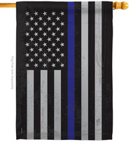 Us Blue Stripe House Flag Police 28 X40 Double-Sided Banner - £30.01 GBP