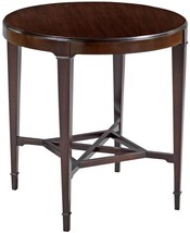 Lamp Table Woodbridge Round Ebonized Black Mahogany Solid Wood Transitional - £1,003.64 GBP