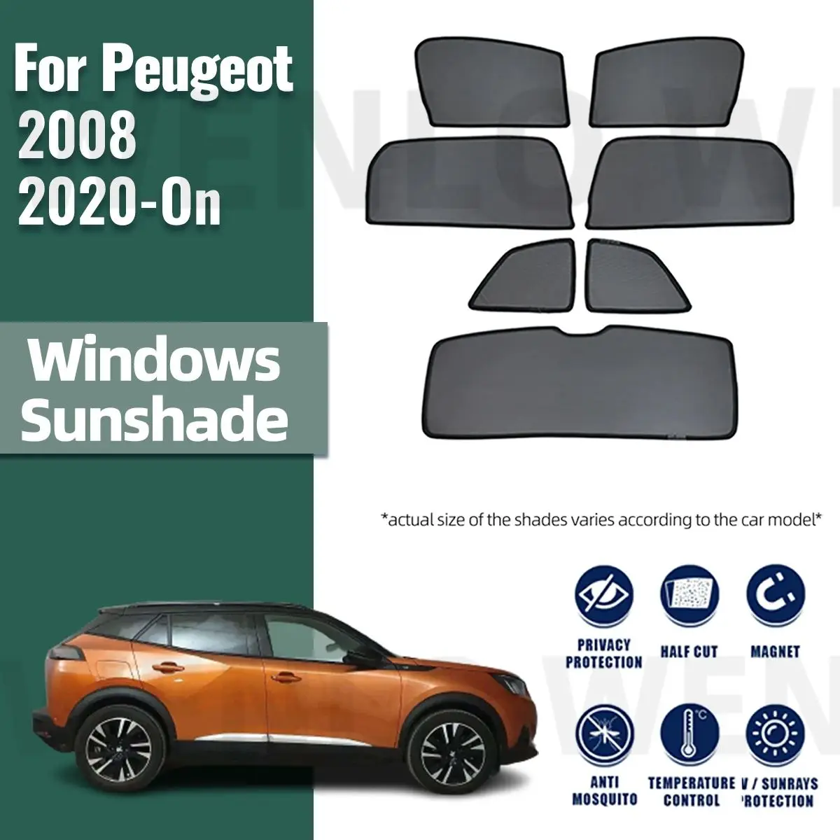 For Peugeot 2008 P24 2020 2021 2022 2023 2024 Car Sun Visor Accessories Window - £42.01 GBP+