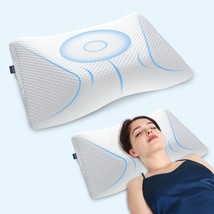 Cervical Neck Pillows Pain Relief Sleeping, Ergonomic Built-in Neck Roll Hollow - £46.39 GBP