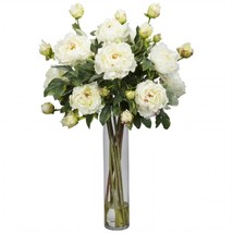 Peony with Cylinder Silk Flower Arrangement - £134.48 GBP