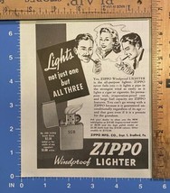 Vintage Print Ad Zippo Windproof Lighter Bradford PA Pipe Cigarette 6.5&quot;... - $7.83