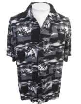 Puritan vtg Men Hawaiian camp shirt L pit 2 pit 24 aloha luau tropical hula girl - £19.51 GBP