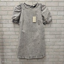 Universal Tread NWT Puff sleeve Black Stone Wash Denim Jean Midi Dress P... - £18.99 GBP