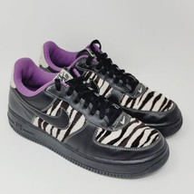 Nike Air Force 1 Womens Size 8 M Zebra Pony Hair Sneakers Casual Shoes EU 39 - £48.61 GBP