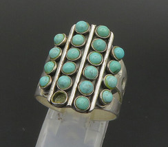 DTR JAY KING 925  Silver - Vintage Cabochon Turquoise Band Ring Sz 10 - RG24088 - £61.23 GBP