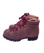 Vasque Hiking Boots Brown Red Italy Cowhide Leather Vibram Vintage Women... - £97.33 GBP