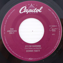 Bonnie Raitt – Storm Warning / Longing In Their Hearts 45 rpm 7&quot; Record S7-18299 - £3.42 GBP