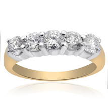 1.10 Carat Ladies Round Brilliant Diamond Wedding Band in 14K Yellow Gold - £1,036.73 GBP